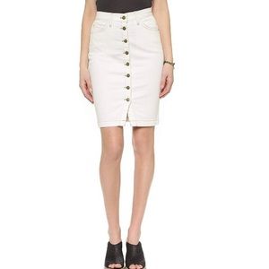 Current/Elliot White Denim Pencil Skirt